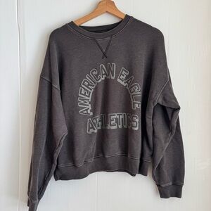 American Eagle Outfitters Charcoal Gray Logo Sweatshirt
